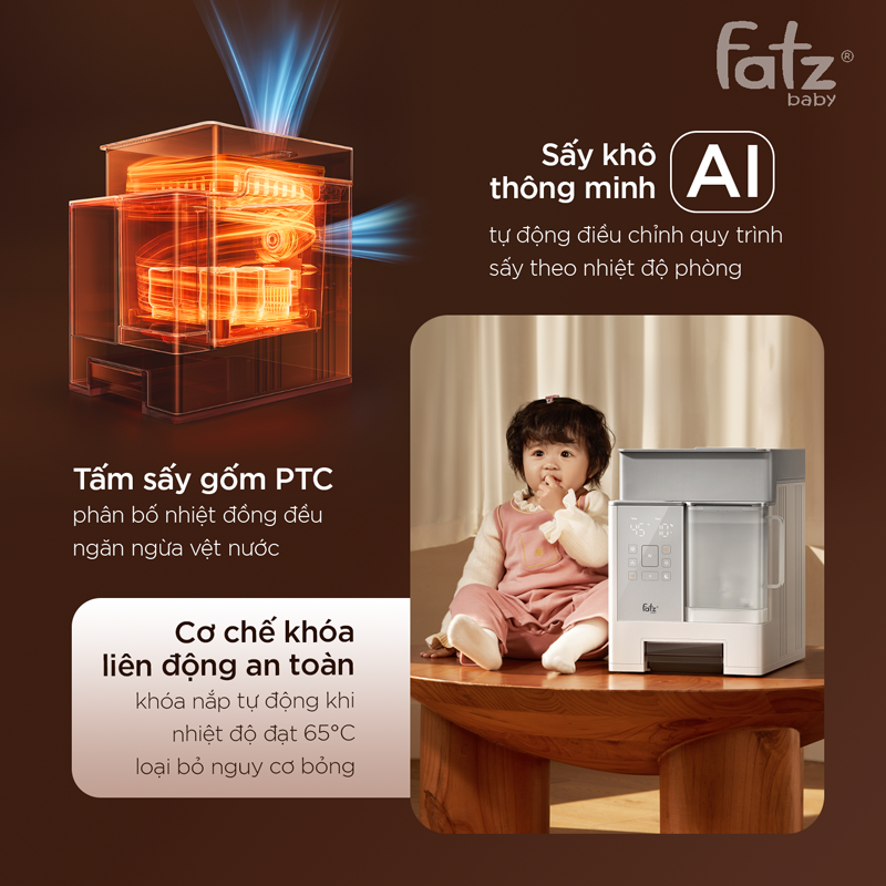 Máy tiệt trùng hơi nước sấy khô khử khuẩn thông minh công nghệ Anion e-STEAMPRO 1 FB4929BT 34 May tiet trung hoi nuoc say kho khu khuan thong minh cong nghe anion e steampro 1 3 800